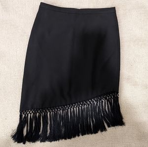 BCBG black skirt with fringe